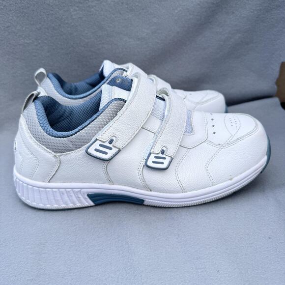 Orthofeet‎ 652 Shoes Mens Size 8 XX-Wide White Leather Walking Sneakers